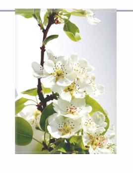 Preview: Scheibenhänger Blüten in weiss Gardine Scheibengardine